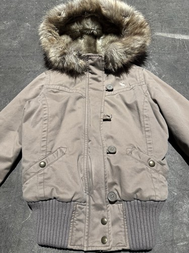 Vintage Y2K Abercrombie And Fitch Women’s Fur Lined Jacket Size Large Fur Hood - Picture 8 of 24