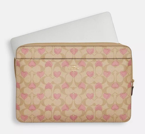 NWT Coach Laptop Sleeve In Signature Canvas Leather 13 inch - Picture 13 of 13