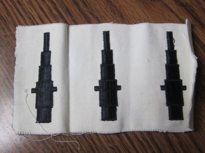 3 UNCUT U.S. NAVY GUN CAPTAIN OR MOUNT CAPTAIN INSIGNIA