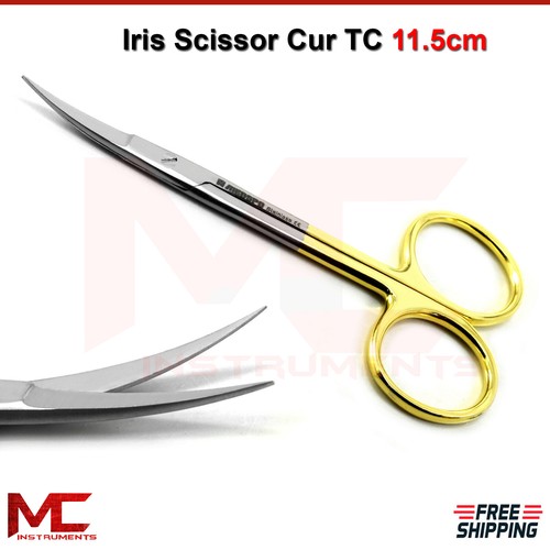 GERMAN TC Iris Scissors 4.5" Curved Surgical Veterinary Shear Dental Instruments - Picture 2 of 4
