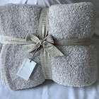 NEW $180 Barefoot Dreams CozyChic Blanket Heathered Tan & Cream 54"x72” NWT NIP
