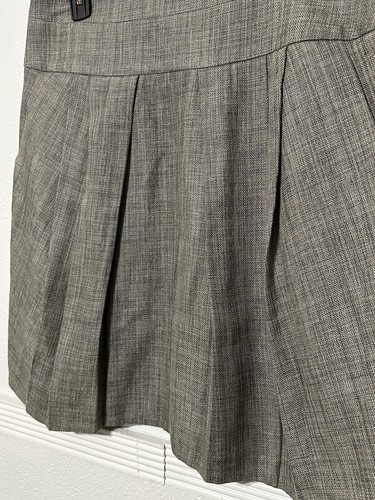 BRUNELLO CUCINELLI Gunex Linen Blend Pleat Skirt Pockets Sz 12 Knee Length Italy - Picture 2 of 7