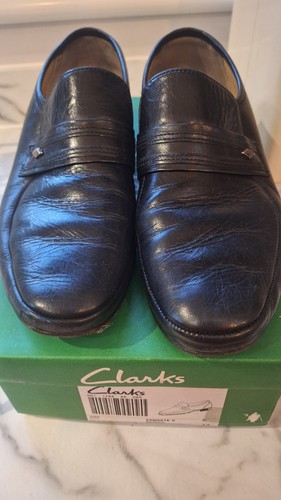 Herren Größe UK 8 G CLARKS Schwarz Leder Halbschuhe Schuhe