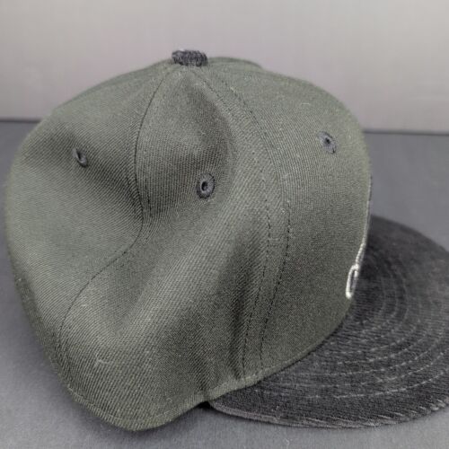 NEW ERA 5950 59FIFTY ATLANTA BRAVES FITTED HAT BLACK CORDUROY 7-1/8 - Picture 2 of 5