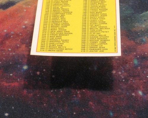 1985 Garbage Pail Kids OS1, JAY Decay #5b, checklist - Picture 5 of 7