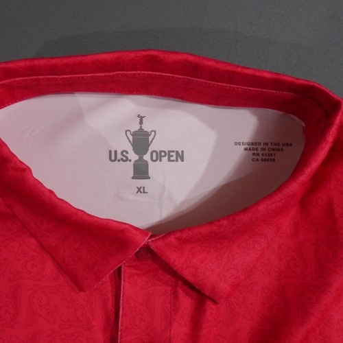 US Open Golf Shirt Mens Extra Large Red Performance Polo 122nd The Country Club - Picture 7 of 14