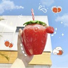 500ML Cartoon Erdbeere Stroh Tasse, Milch Tee Kaffee Tasse Wasserflasche-.