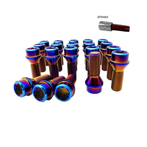 Rison Titanium Lug Bolts M14×1.5x28mm Titanium Torx Lug Bolt Wheel Bolts 20PCS - Picture 1 of 12