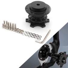 Sports Steering Wheel Quick Release Snap Off Boss Kit Hub Adapter Blk Universal