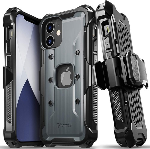 Vena vArmor Heavy Duty Rugged Case with Holster for Apple iPhone 12 / 12 Pro