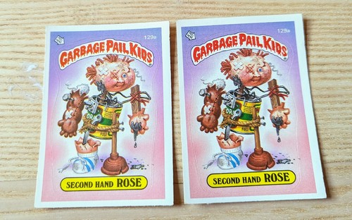 1986 Garbage Pail Kids #129a - SECOND HAND ROSE & #129b - Trashed Tracy - Picture 1 of 2