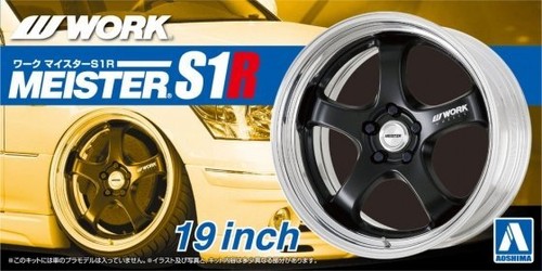 Aoshima 1/24 Model Car Tuned Parts(06) Work Meister S1R 19"inch Wheels & Tires