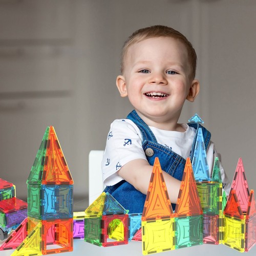 Mag-Genius Award Winning building Tiles Magnet Tiles Magnetic Block Set 60/pc - Picture 3 of 11