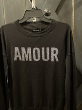 Zadig  Voltaire Gaby Amour Strass Women  s Sweater in Black Silver Stud Size XS