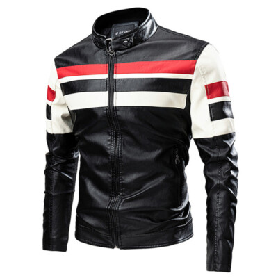New Fashion Stand Collar Leather Men's Jacket New Fashion Stand Collar Leather Men's Jacket