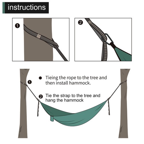 2Pcs Hammock Straps Heavy Duty Hammock Tree Straps Camping Hammock Accessories - Picture 20 of 21