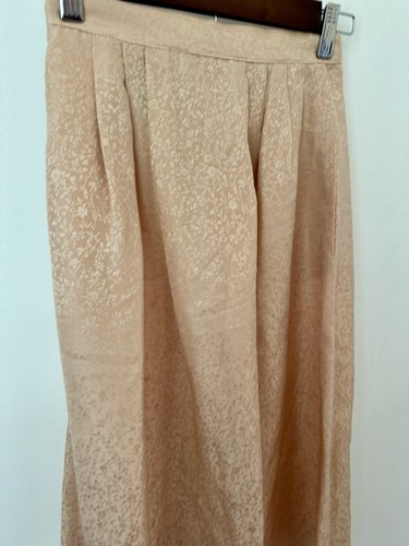Jessica McClintock Vintage Pink Silk Full Midi Skirt Floral Slip Skirt Size 4 - Picture 3 of 12