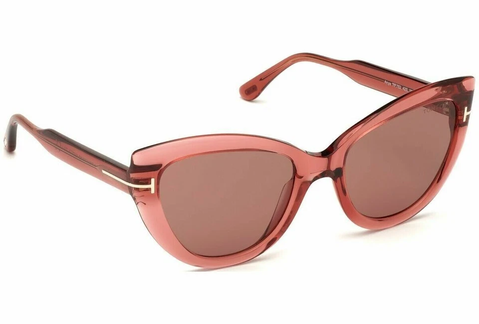 Tom Ford Anya TF762 42E Pink Crystal Cat Eye Plastic Sunglasses Frame 55-20-140 - Image 2 of 4