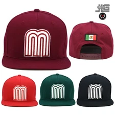 Mexico HL Snapback Hat Flag 3D M Embroidery Flag Solid Adult Baseball Cap NEW