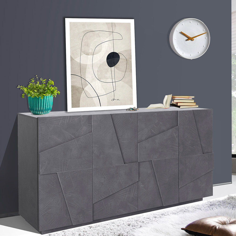 Mueble Aparador para salón de 4 puertas y 2 estantes moderno Ping...