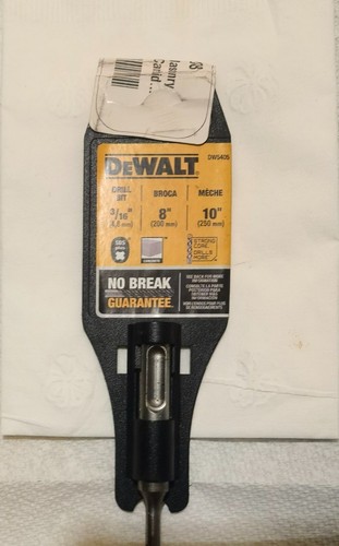 DeWalt DW5405 3/16" Dia x 10" Carbide Drill Bit, SDS+ Shank, 8" Usable Length - Picture 2 of 2