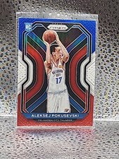 2020-21 Panini Prizm Prizms Red White and Blue #264 Aleksej Pokusevski RC