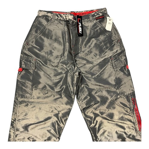 New FUBU Pants Mens XL Gray Nylon Blend Cargo Track Sportswear High Rise Comfort - Picture 9 of 9
