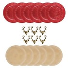 Gold And Red Christmas Festive Dinner Table Setting Plate Placemat Napkin Ring