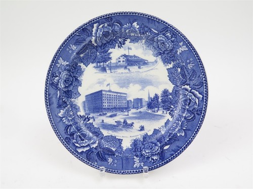 Set of 7 WEDGWOOD Blue Transferware Plates Featuring American Historical Sites - Picture 8 of 12