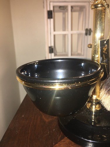 New Design Men Shaving Set Pure Badger Brush & Stand & Bowl W/tags - Picture 9 of 12