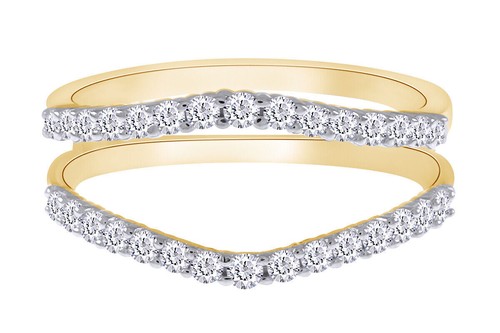 1/2ct Natural Round Diamond Enhancer Wedding Ring Guard Wrap 10K Solid Gold - Picture 7 of 14