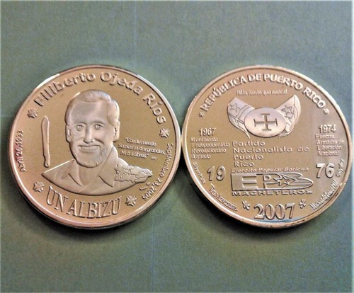 Medalla FILIBERTO OJEDA Vale ALBIZU Lares PUERTO RICO medal coin token ficha AG - Picture 1 of 12