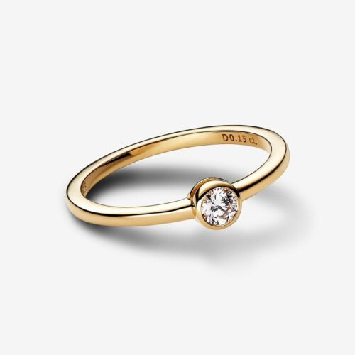 *BRAND NEW* Pandora Era Bezel 14k Yellow Gold Lab-Grown Diamond Ring 152894C01 - Picture 2 of 3
