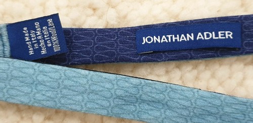 Pajarita estampada doble cara azul marino oscuro claro JONATHAN ADLER para hombre nueva con etiquetas - Imagen 4 de 7
