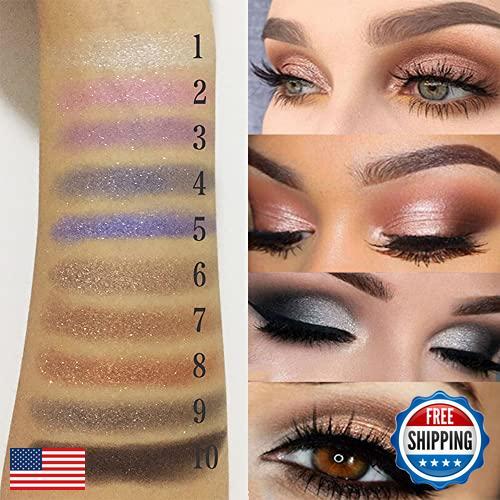 Gold Eye Shadow Eyeshadow Palette Shimmer - 10 Colors Sparkly Eyeshadow Glitt - Picture 3 of 5