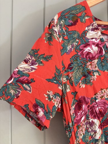 AUGUSTE Ladies Dress Size 12 Stevie Play Mini Floral Lightweight Ruffle Orange - Picture 9 of 14