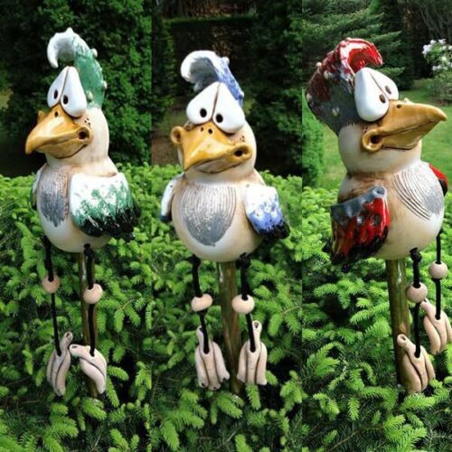 3X Hühner Deko Gartendeko Für Draußen Figuren, Keramik Huhn TierfigU Office Deko - Bild 4 von 16