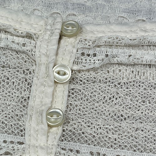 Lauren Ralph Lauren Jeans Co Mujer Top Marfil Crema Medio Encaje Tejido Volantes NUEVO - Imagen 10 de 20