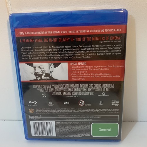 Citizen Kane Blu-Ray Film Movie Region Free Brand New Sealed Orson Welles - Picture 2 of 7