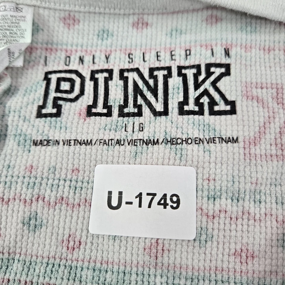 ROSA Victoria's Secret Mujer Ropa de Dormir Grande Blanco Una Pieza Fair Isle Navidad Foto 2 de 4