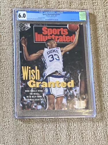 Duke Grant Hill Sports Illustrated CGC 6.0 OW/White (Duke NCAA Title) +magnet