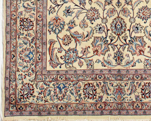 Hand Knotted Genuine Mashadd Ivory Oriental Opulent Wool Rug Carpet 6'6" x 9'9" - Picture 5 of 8