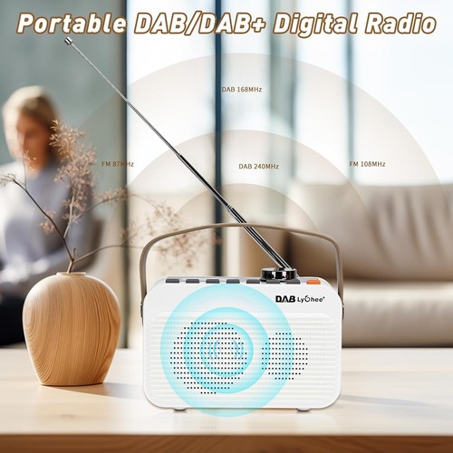 Lychee DAB/DAB+ BT Digital FM radio, portable rechargeable radio, LED display, U - Picture 4 of 11