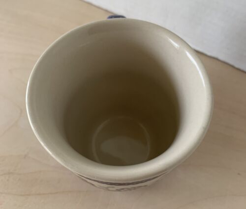 Polish Pottery Mug Manufaktura Handmade Bolestawcu Blue Dots Yellow Flower #4 - Picture 3 of 4