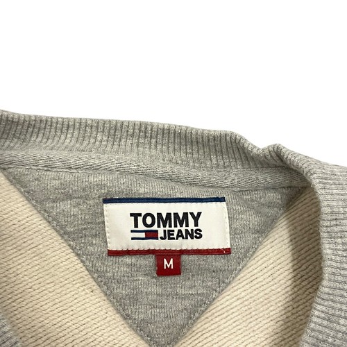 Tommy Hilfiger Sweatshirt Sweater Grey Mens M Crew Neck Logo 100% Cotton - Picture 5 of 13