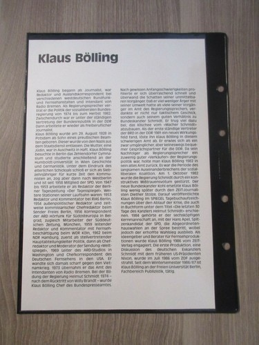 Tarjeta de autógrafo original firmada por Klaus Bölling edición limitada - Imagen 2 de 2