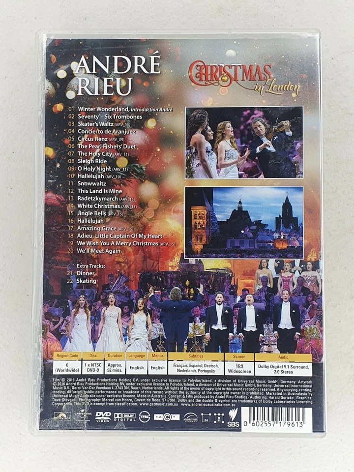Andre Rieu Christmas in London MUSIC PAL DVD Region All  - Image 2 of 2