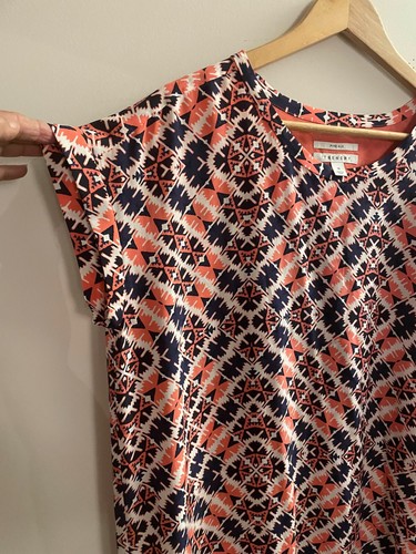 TRENERY PURE SILK PATTERNED SHIFT DRESS SIZE 16 - Picture 2 of 4