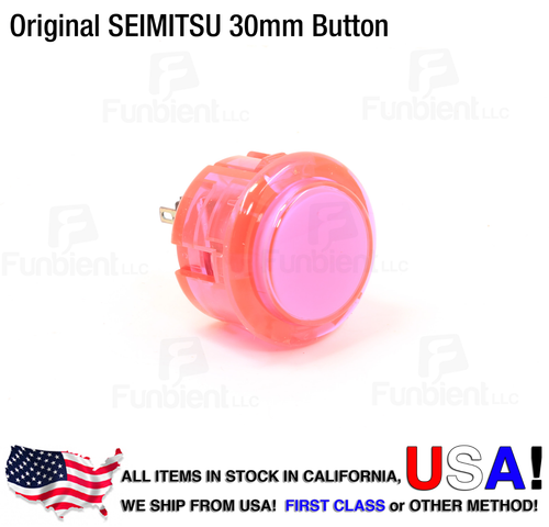 SEIMITSU Original PS-14-K Rosa Translúcido Pulsador JAMMA Guitarra Killswitch - Imagen 1 de 10