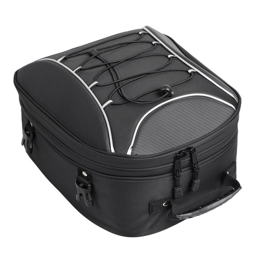 Bolsa de asiento trasero de motocicleta de doble uso bolsa de casco mochila de almacenamiento de equipaje negra - Imagen 18 de 20